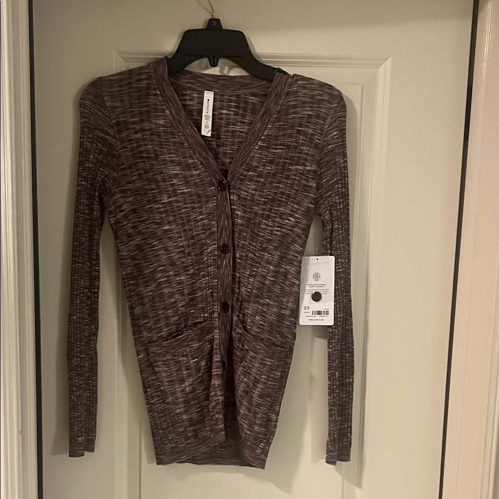 Athleta Women's Marled Button-Up Cardigan - Brown